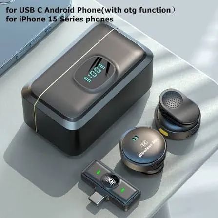 Microfone De Lapela Sem Fio Para Android Type-c C/ Cancelamento De Ruído  - Foto 2