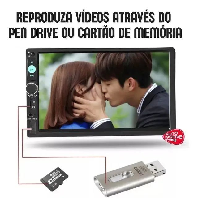 [Novo] Central Multimídia Mp5 1 Din Tela 7 Polegadas Touch Screen - Foto 3