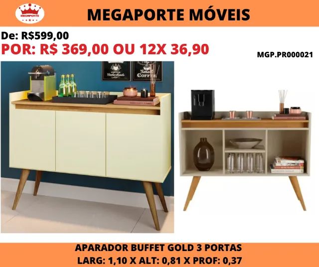 Aparador Buffet 1,10 Gold - Foto 3