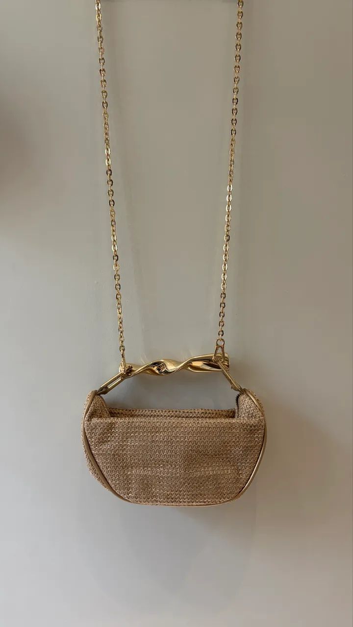Mini Bolsa Dourada Zara - Foto 3