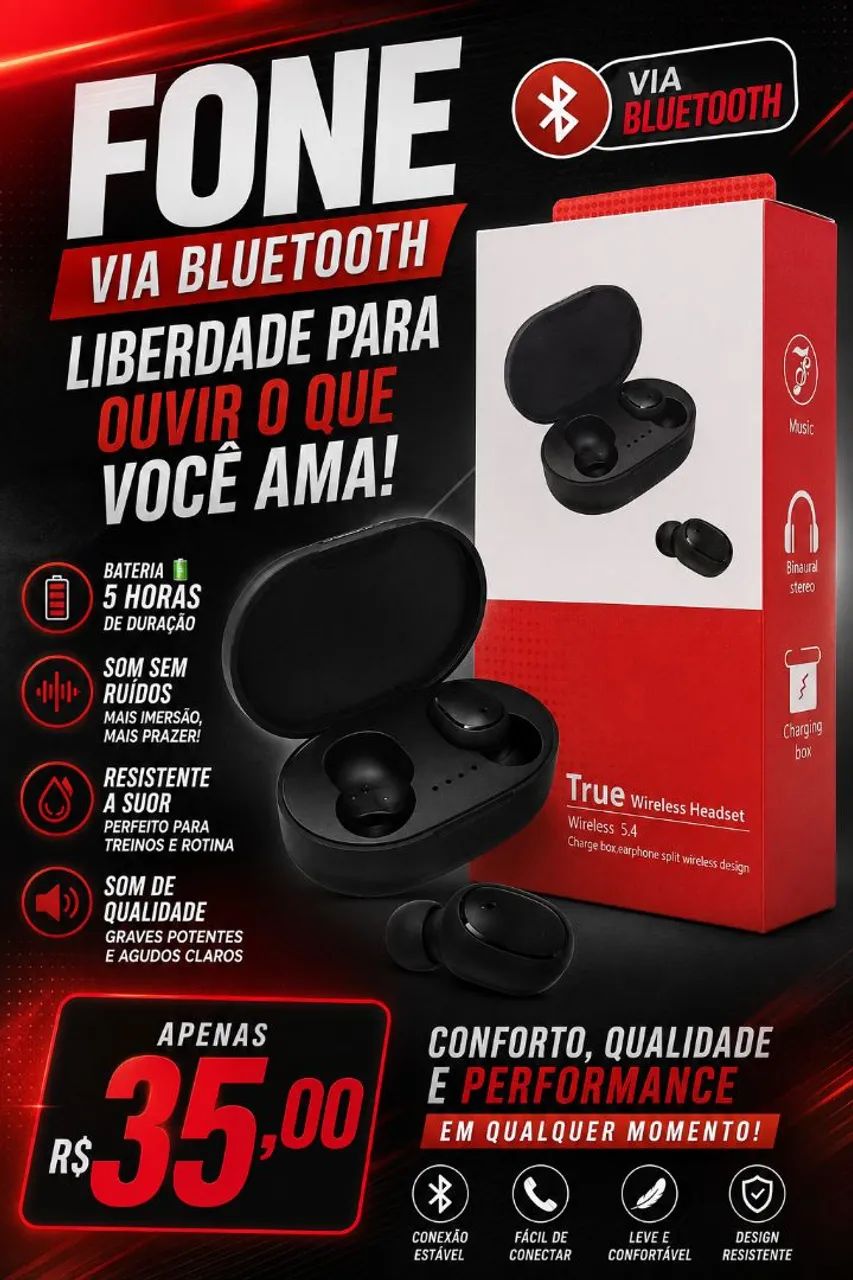 Fone Via bluetooth 35,00 