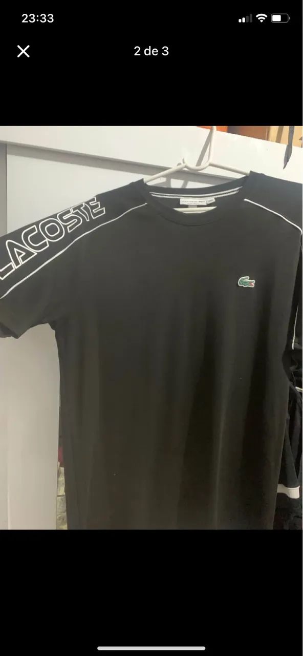 Camisa Lacoste Preta G - Foto 3