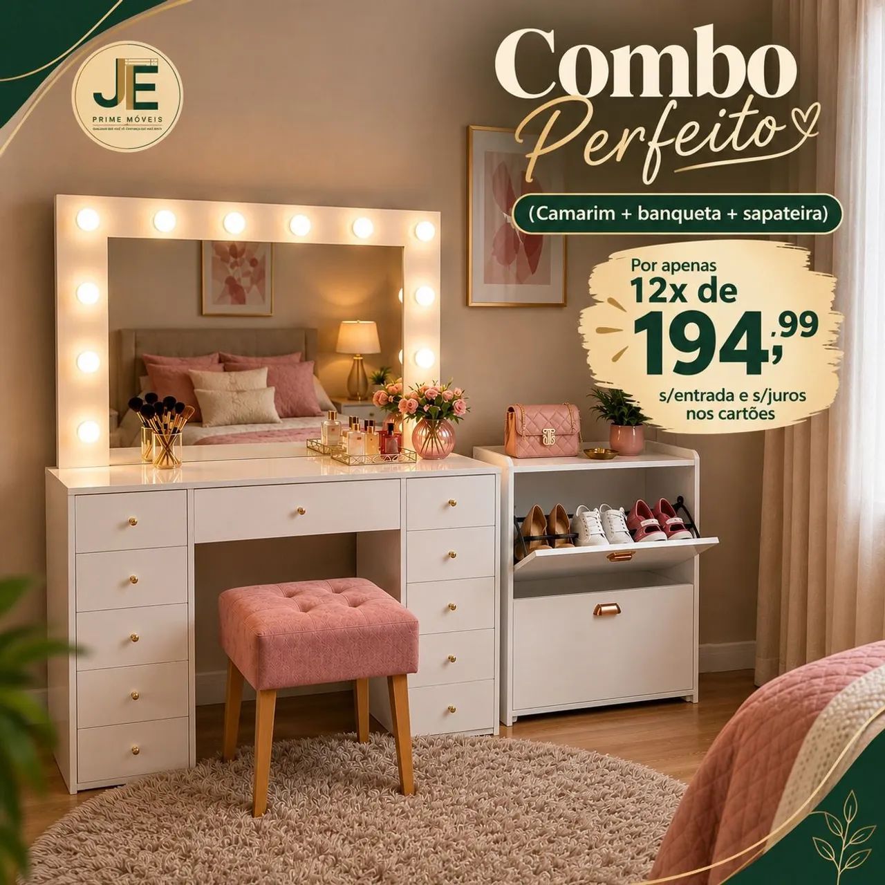 Camarim Larissa com banqueta de brinde 