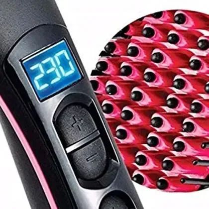 Escova Alisadora Display Lcd Cerâmica 230ºc/450fº - PRETA - MKB - Foto 5