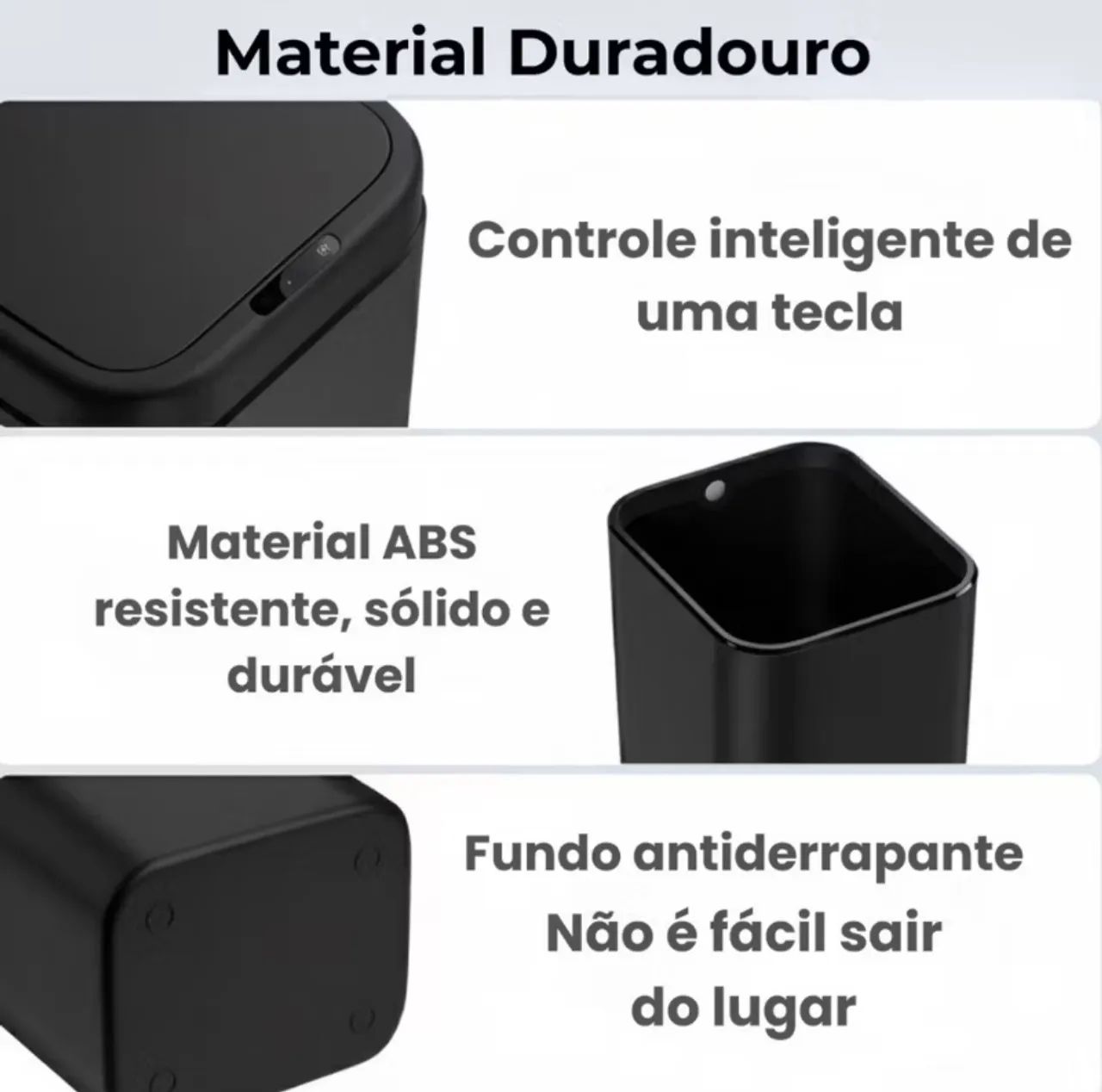 Lixeira Inteligente com Sensor Automático 16L Cor P - Foto 3