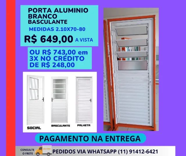 porta cód pa25 completa branco de aluminioo