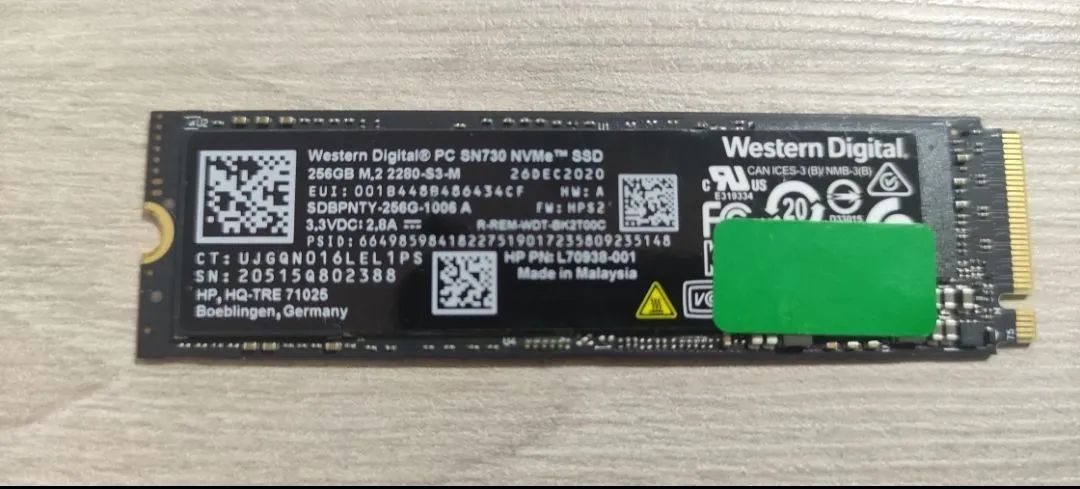 SSD NVMe 256gb WD