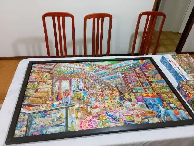 Quadro Quebra-Cabeça Montado 3000 Peças - "Loja de Brinquedos" (com Moldura e Vidro) - Foto 5