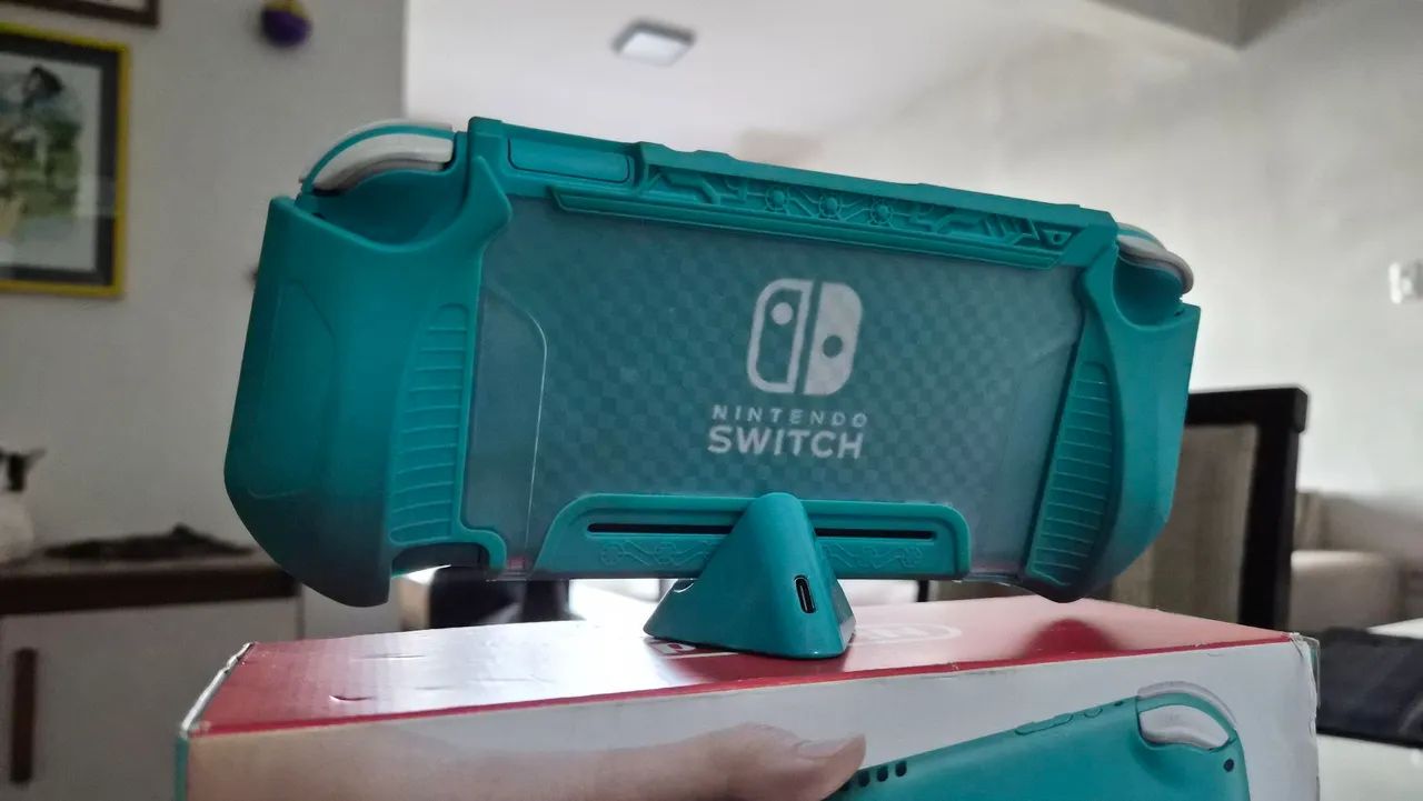 Nintendo Switch Lite - Azul Turquesa com Acessórios e Película  - Foto 3