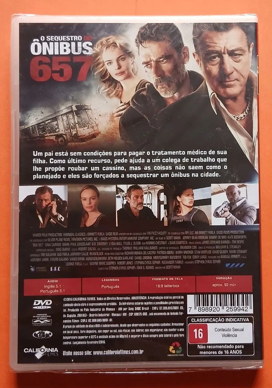 Dvd (Lacrado) O Sequestro do Ônibus 657 - Robert De Niro - Foto 2