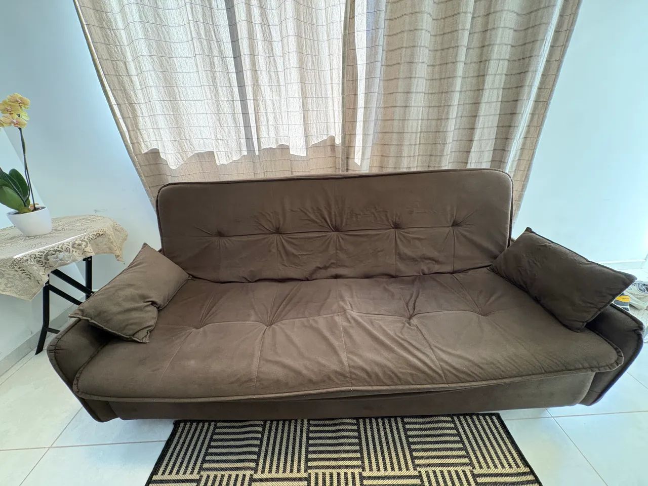 Sofá-Cama Casal 3 Lugares Suede - Foto 5