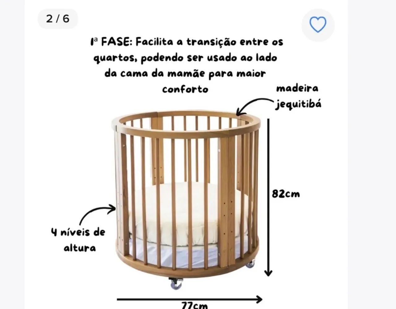 Berço Crescer Sleeper - Madeira - Foto 2