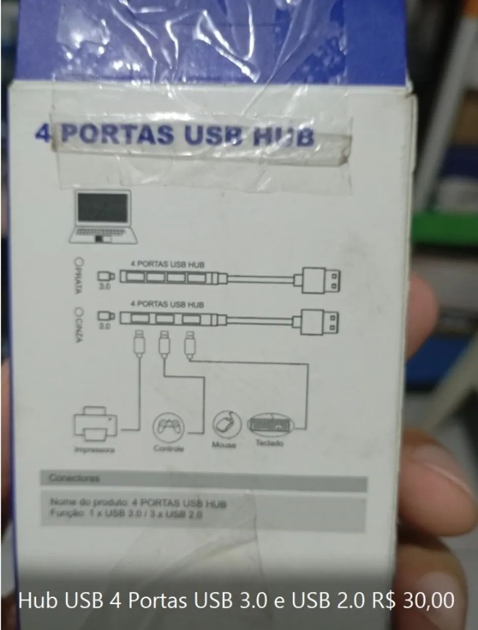 Hub USB 4 Portas USB 3.0 e USB 2.0 - Foto 2