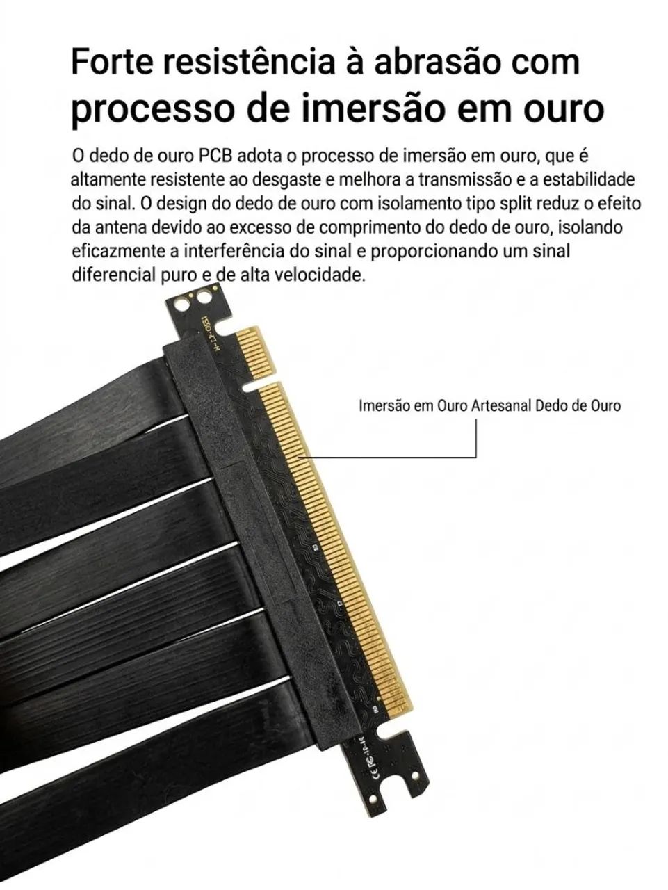 Cabo Adaptador Riser Extensor Flexível PCI-E 3.0 X16 35cm Blindagem EMI - Foto 2