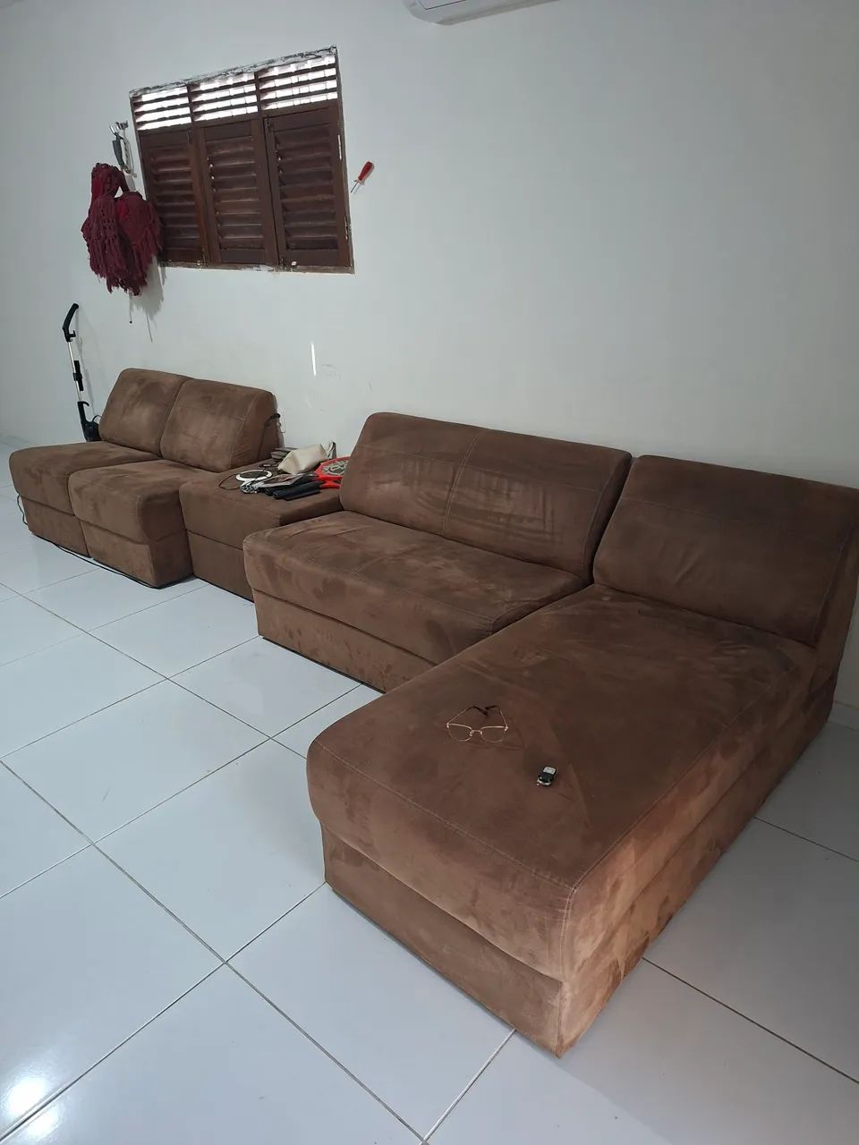 Sofá Modulado 5 Módulos Marrom Usado - Foto 2