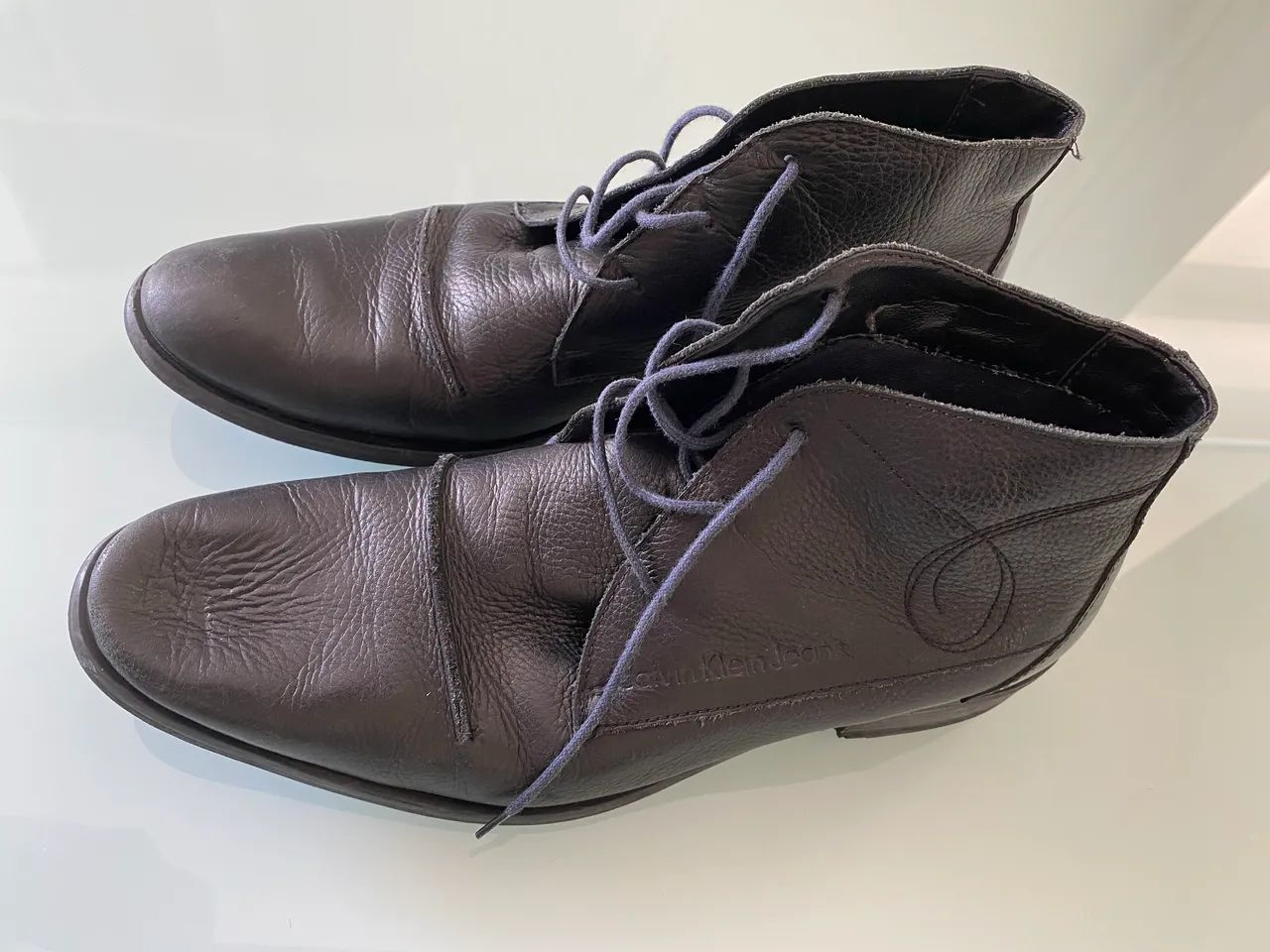 Bota de couro Calvin Klein masculina  - Foto 4