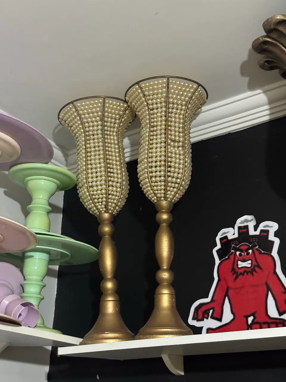 Kit vasos com pedraria 