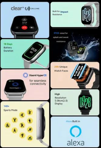 Redmi Watch 5 Active com Alexa e Pulseira Cinza - Foto 4