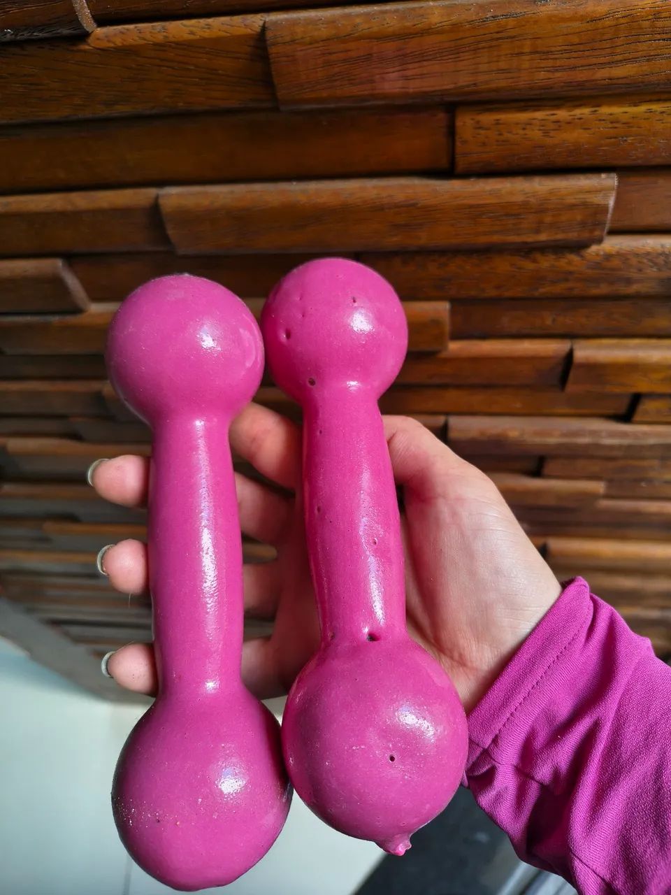 Par de pesos rosa 1kg cada  halteres 