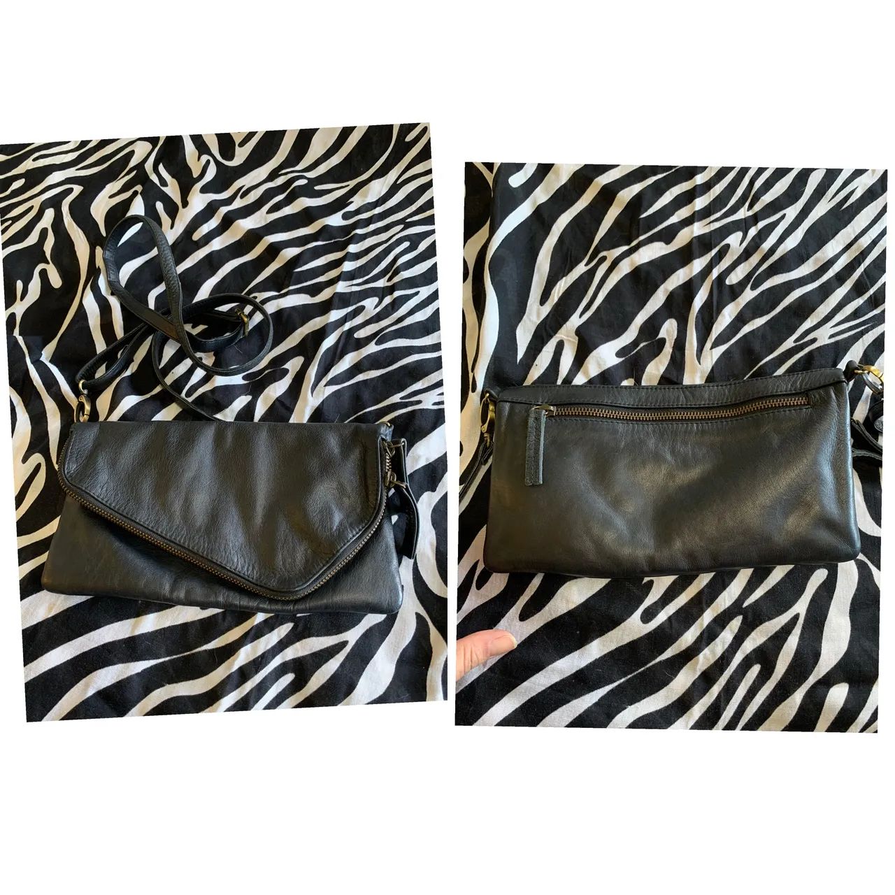 bolsa tiracolo hobo couro legítimo. Aba assimetrica. Com zípper - Foto 5