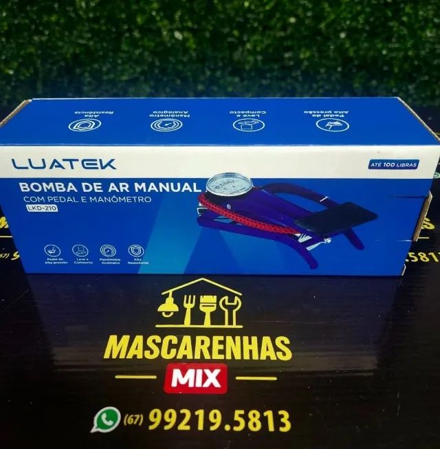 Bomba de Encher Pneus com Pedal e Manômetro Cod: 0188