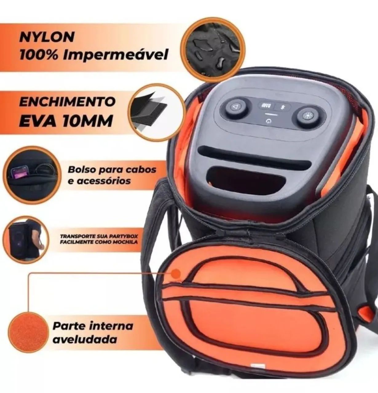 CAPA CASE PRA JBL PARTYBOX BOOMBOX ENCORE  - Foto 5