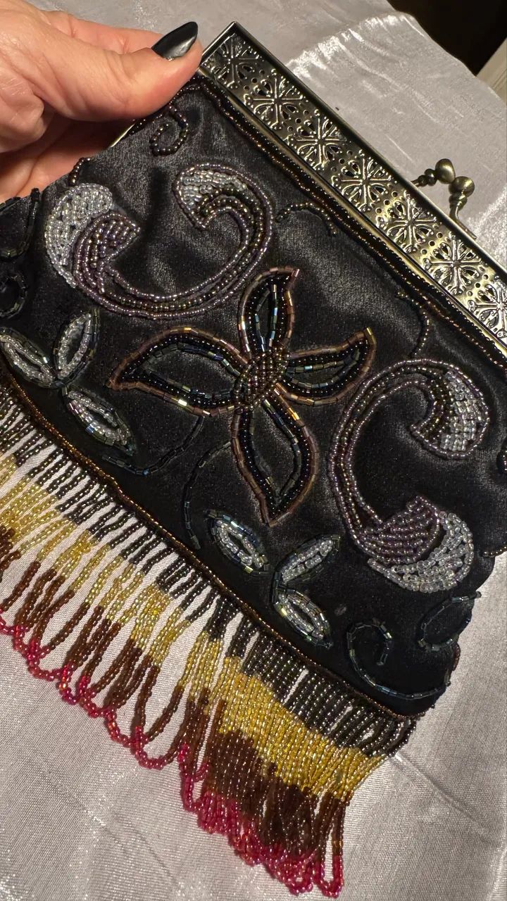 bolsa de festa vintage bordada a mao - Foto 5