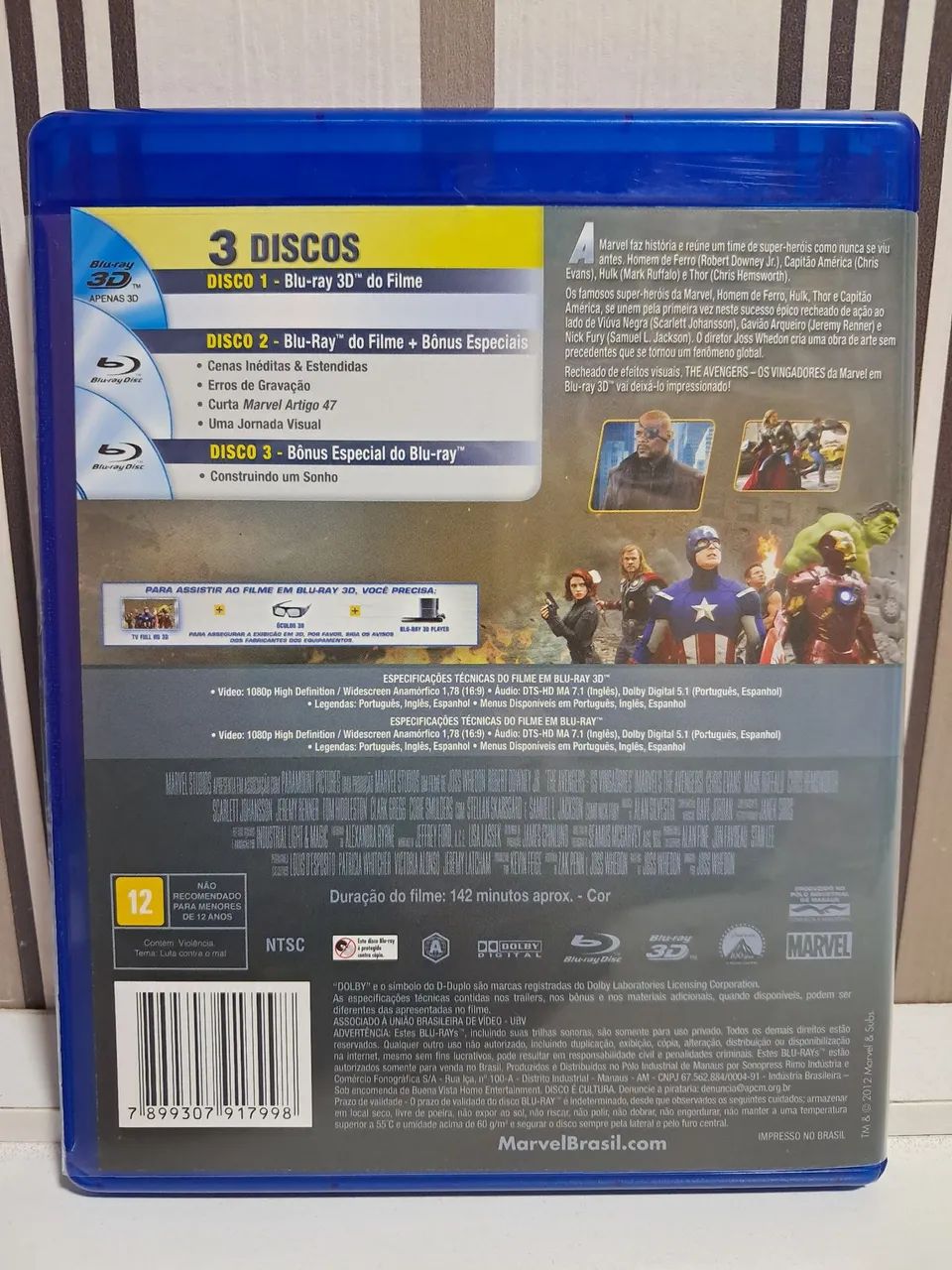 Blu-ray Original Os Vingadores 2D+3D (Triplo) - Foto 2