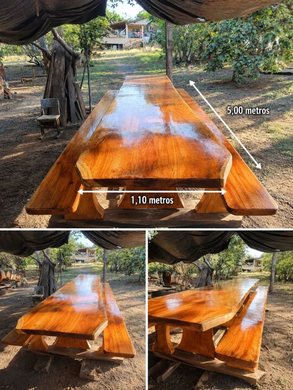 Mesa de Madeira Maciça 5x1,10 M