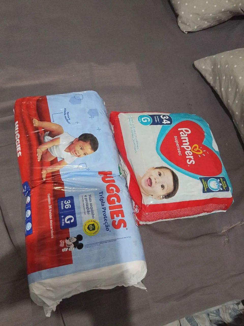 Fraldas Huggies e Pampers 