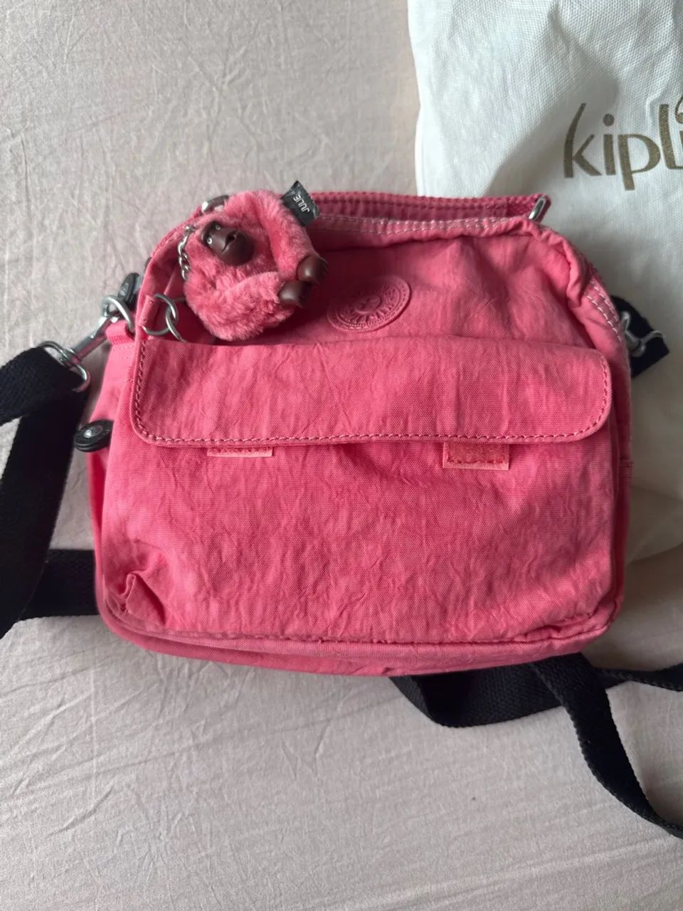 Bolsa kipling rosa chiclete  média  - Foto 2