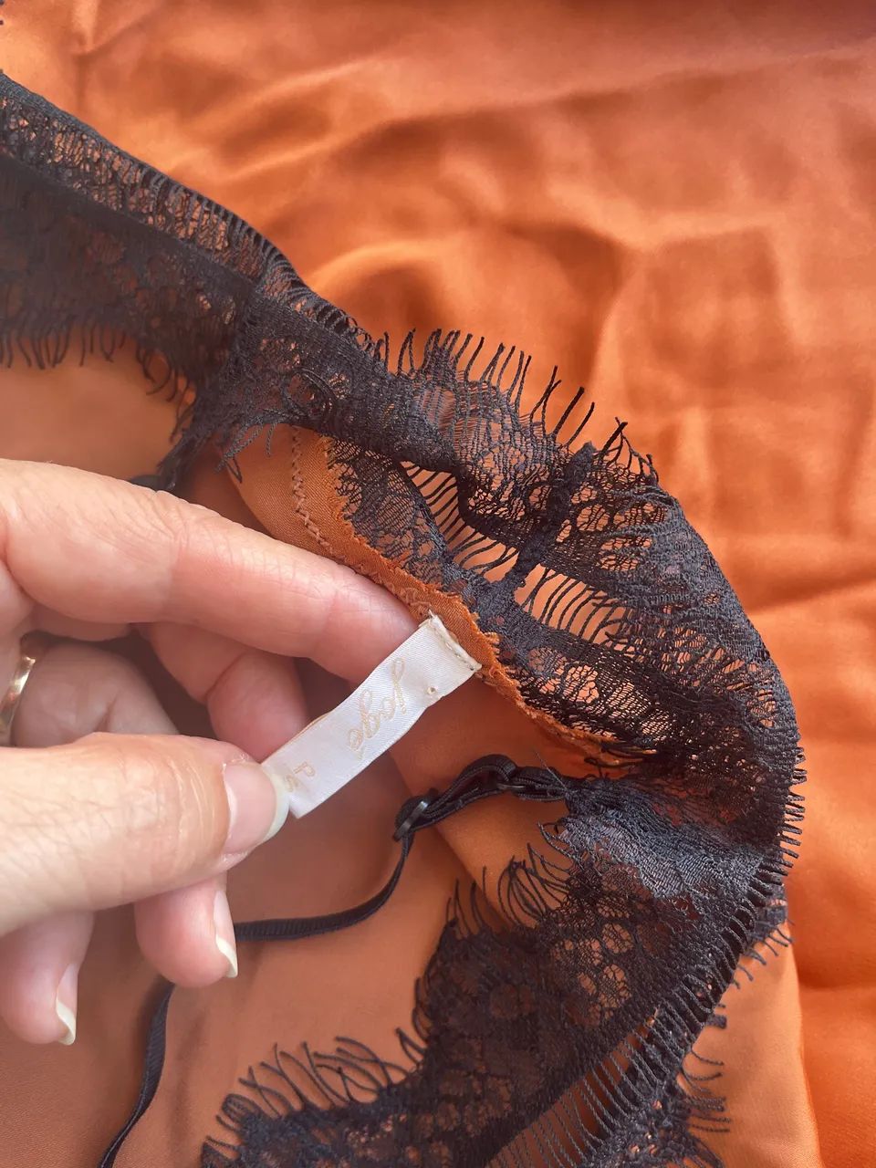 Camisola Jogê  cobre e renda preta / P - Foto 3