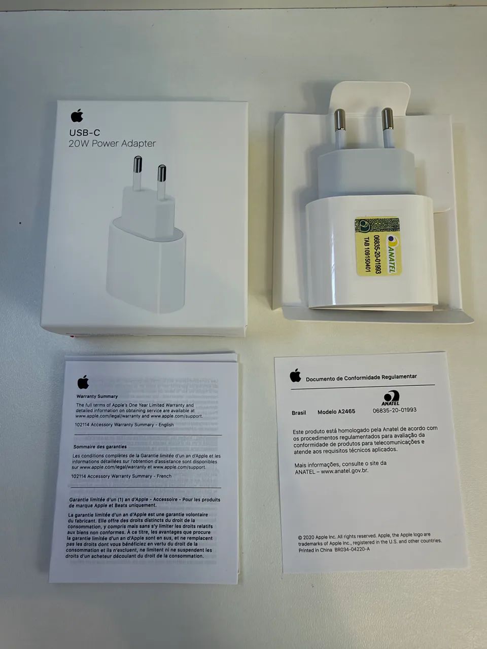 CARREGADOR ORIGINAL APPLE 20w