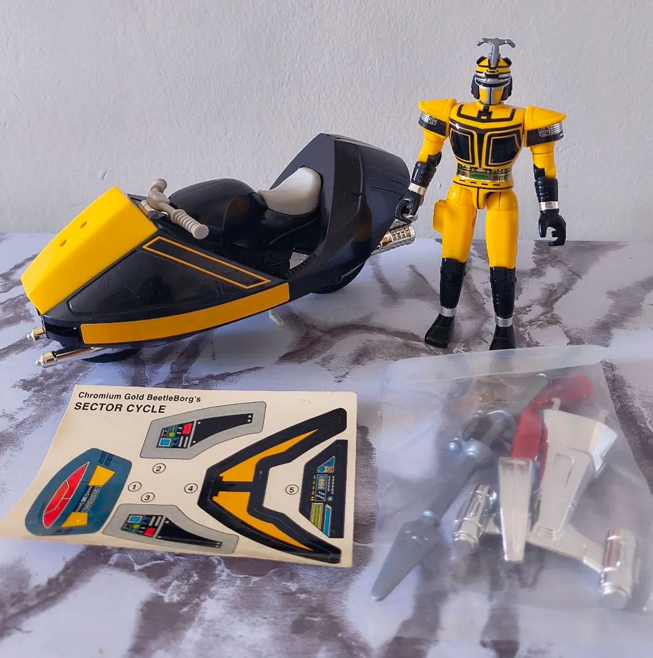 RARO Lote 3x figuras Bandai BeetleBorgs Sector Cycles NOVOS , B