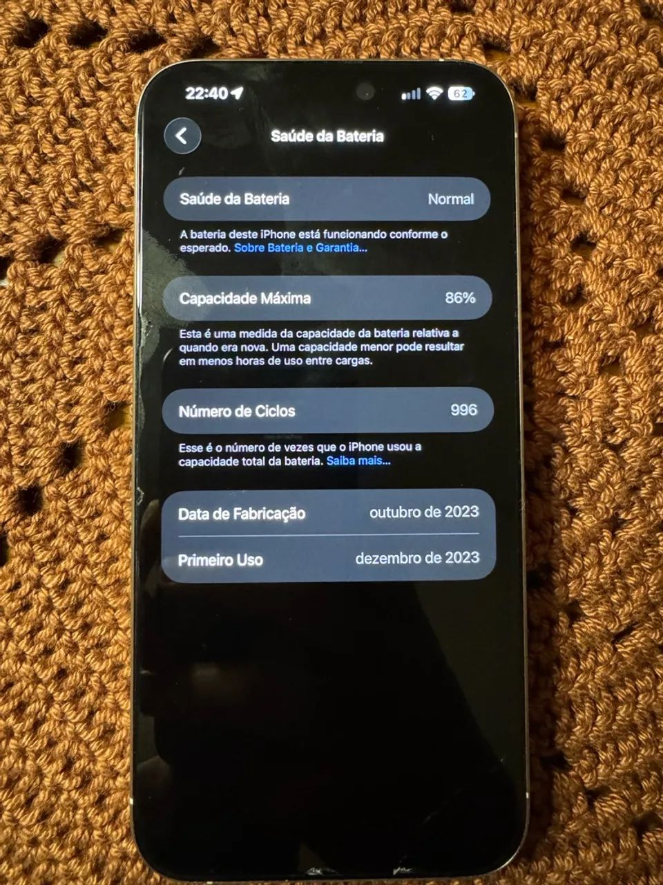 IPHONE 15 PRO MAX COM PELÍCULA DE LENTES UNICO DONO BAT 86%   - Foto 2