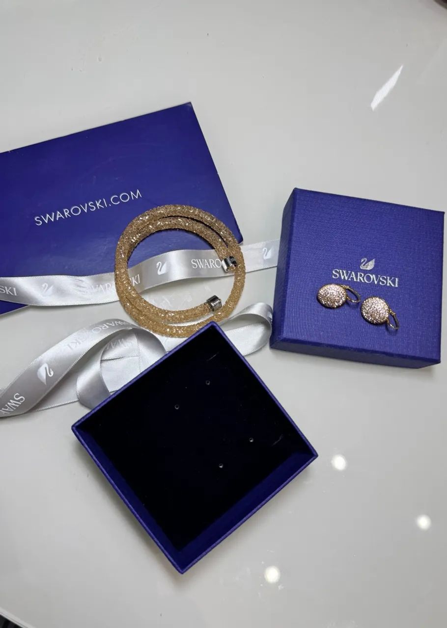 conjunto Swarovski pulseira e brinco original  - Foto 5