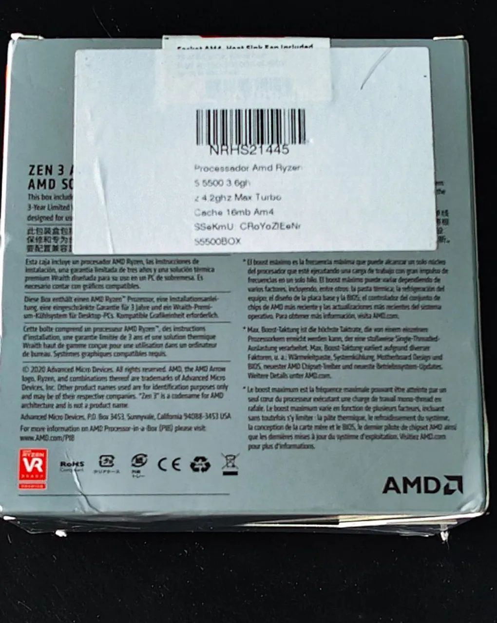 PROCESSADOR AMD RYZEN 5 5500 - 6 CORES / 12 THREADS - Foto 3