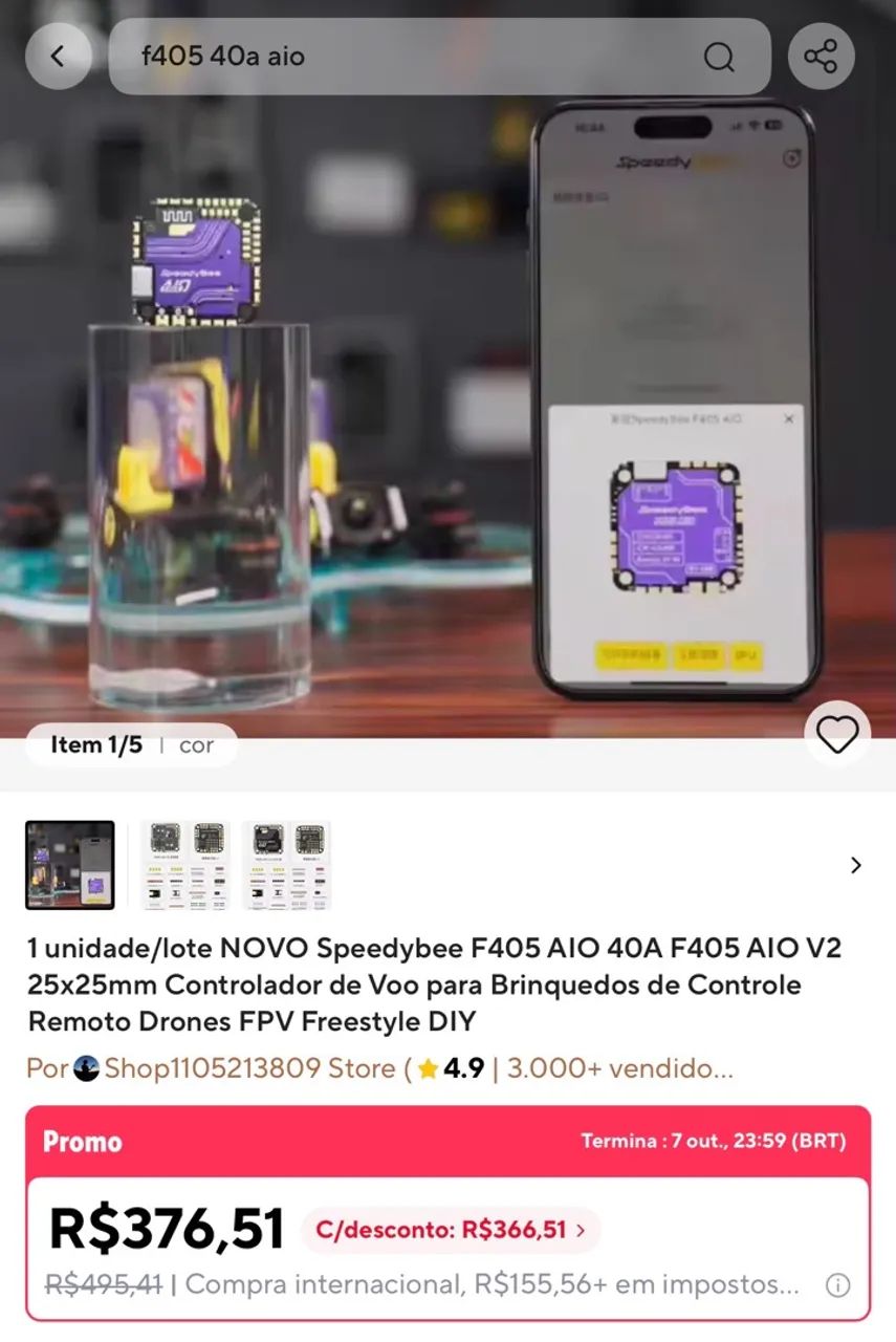 controlador de voo SpeedyBee F405 AIO 40A - Foto 2