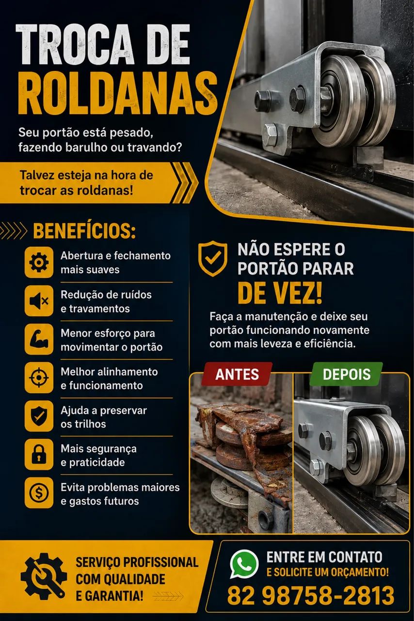 Troca de roldanas , pequenos reparos e soldas
