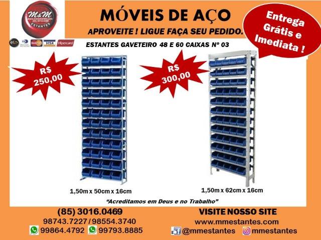 Entrega Grátis - Estante Gaveteiro 48 Caixas N° 03