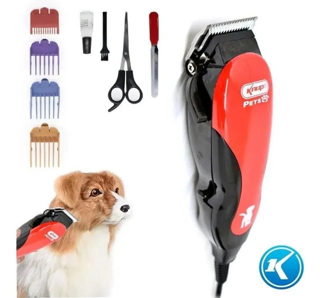 Kit Tosa Maquina Profissional Pets + Tesouras Cortador Lixa