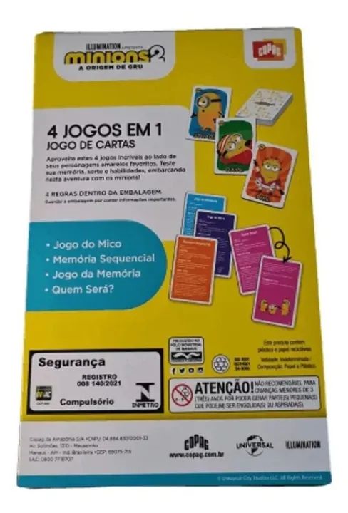 Mini Box Minions - 4 Jogos em 1 Copag Loja Coimbra Computadores Entrega - Foto 2
