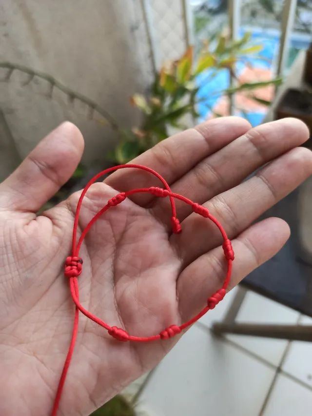 Pulseira Vermelha Kabbalah 7 nós de proteção  - Foto 4