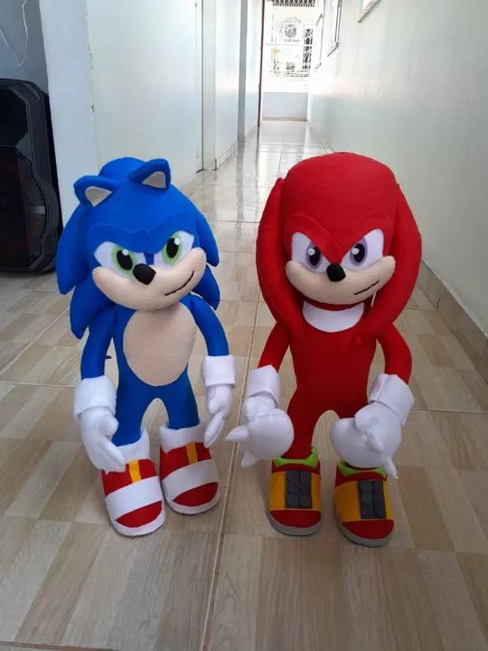 Sonic e Knuckles de feltro - Decoração - Foto 2