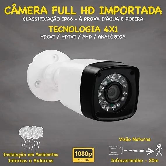 Kit Cftv 4 Câmeras Segurança Full Hd Dvr 1008C Intelbras 1TB - Foto 3