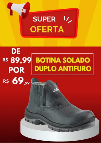 Sem taxa de entrega! Botina para trabalho