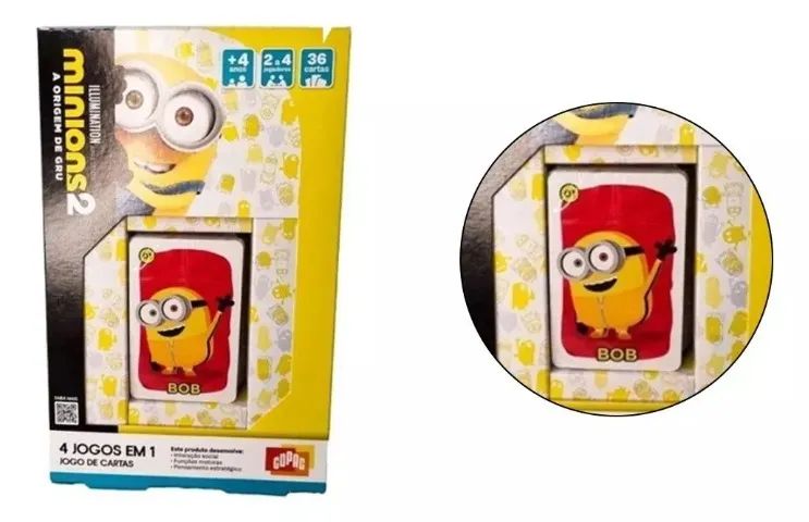 Mini Box Minions - 4 Jogos em 1 Copag Loja Coimbra Computadores Entrega - Foto 4