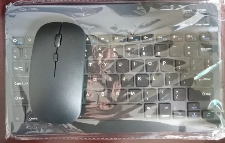 Mini Teclado/Mouse padrão americano, 10" pol. cores preto, branco, azul, rosa  ou amarelo - Foto 5