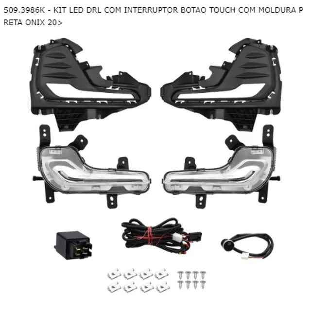 Kit Farol De Milha Neblina Novo Onix Plus E Premier 2020 em diante Drl