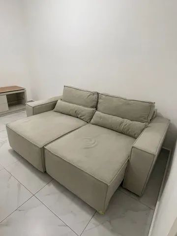 Sofá Retrátil 2 Lugares Cinza - Foto 4